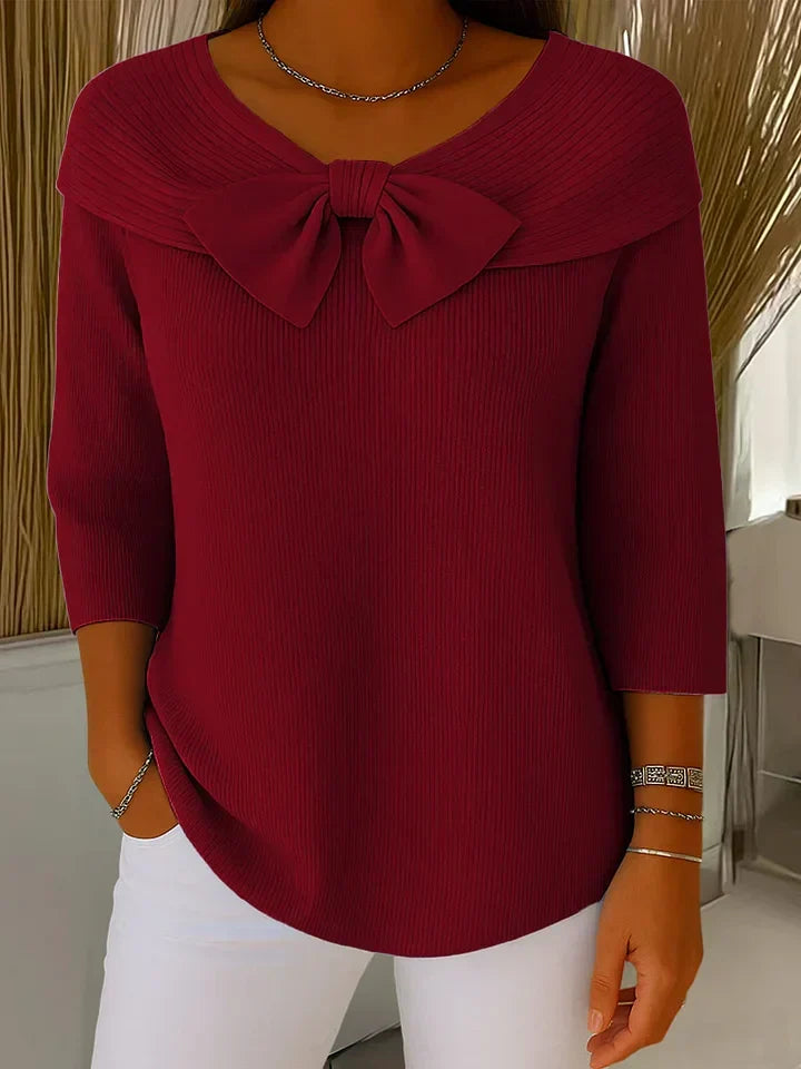 Lirya™ | Elegant stickad topp med rosett