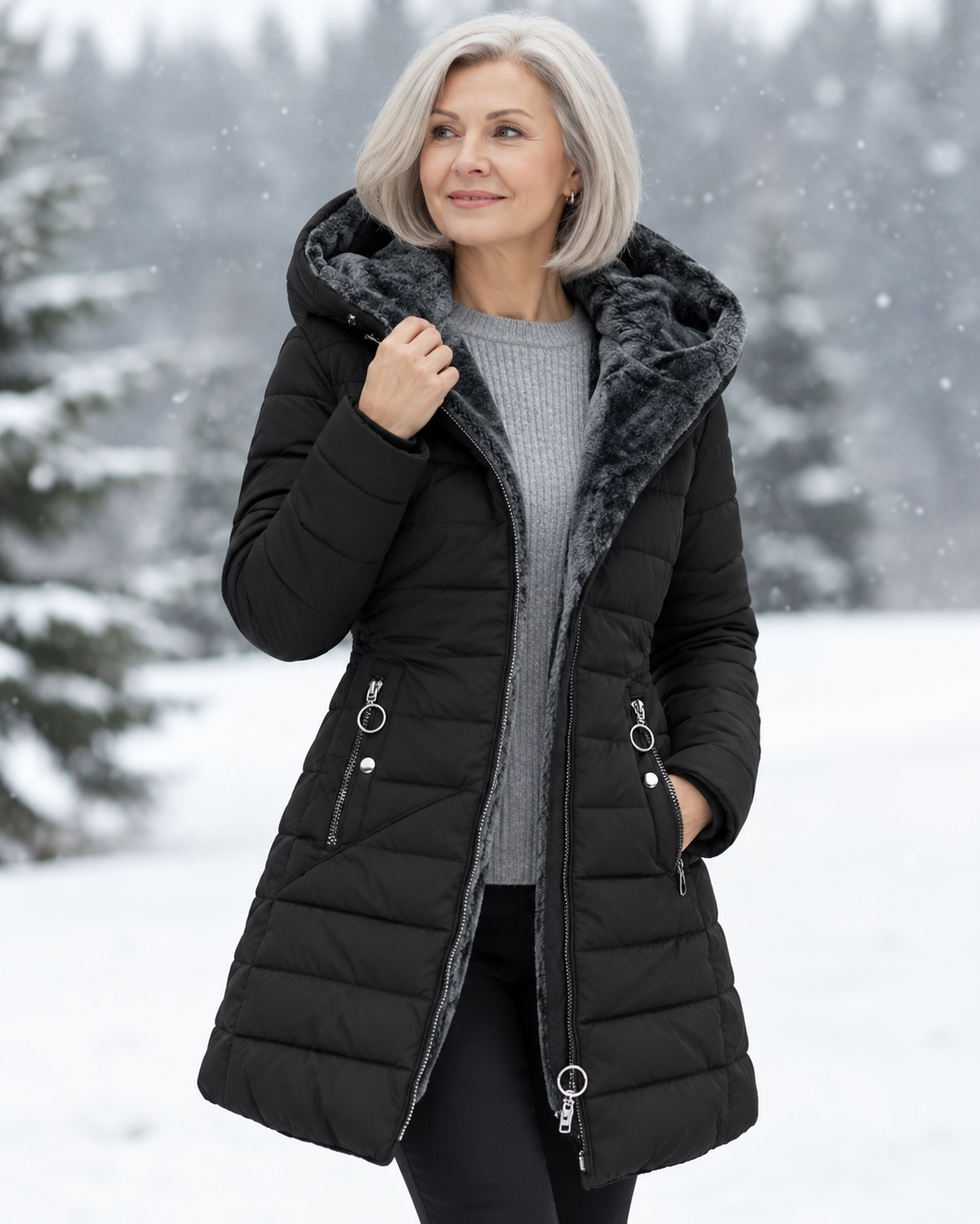 Aveline™ | Elegant Vinterjacka med Huva