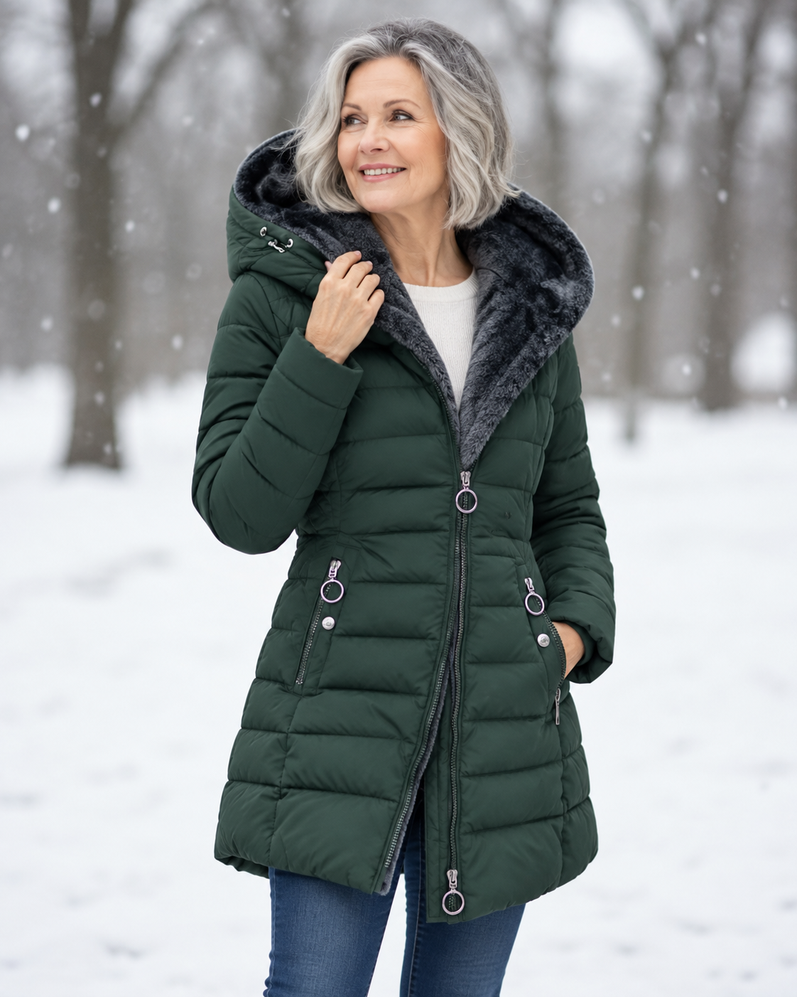 Aveline™ | Elegant Vinterjacka med Huva