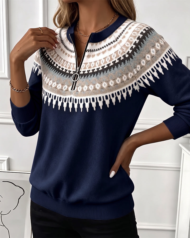 Annemieke | Sweatshirt med dragkedja