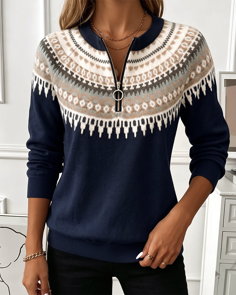 Annemieke | Sweatshirt med dragkedja