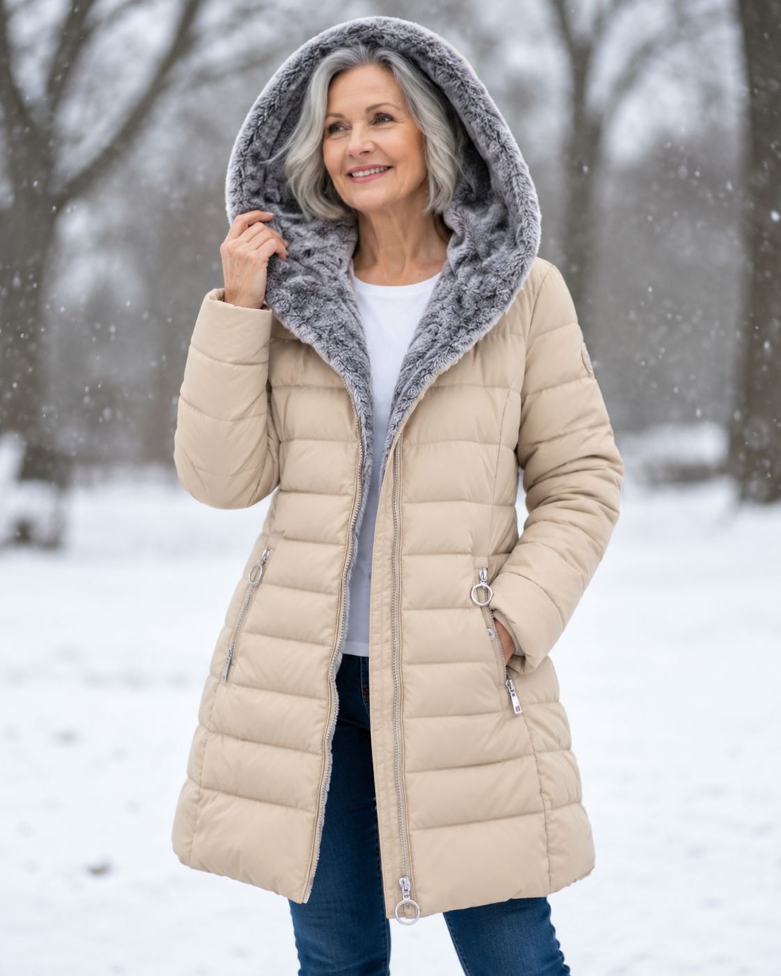 Aveline™ | Elegant Vinterjacka med Huva