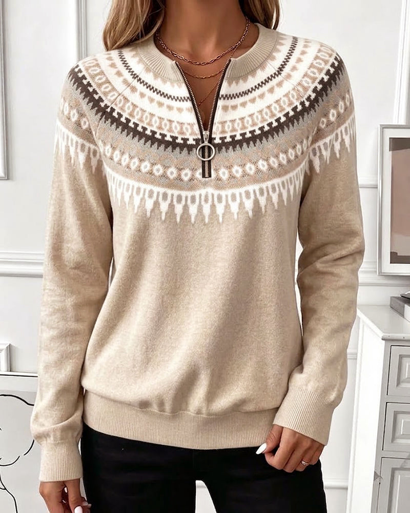 Annemieke | Sweatshirt med dragkedja