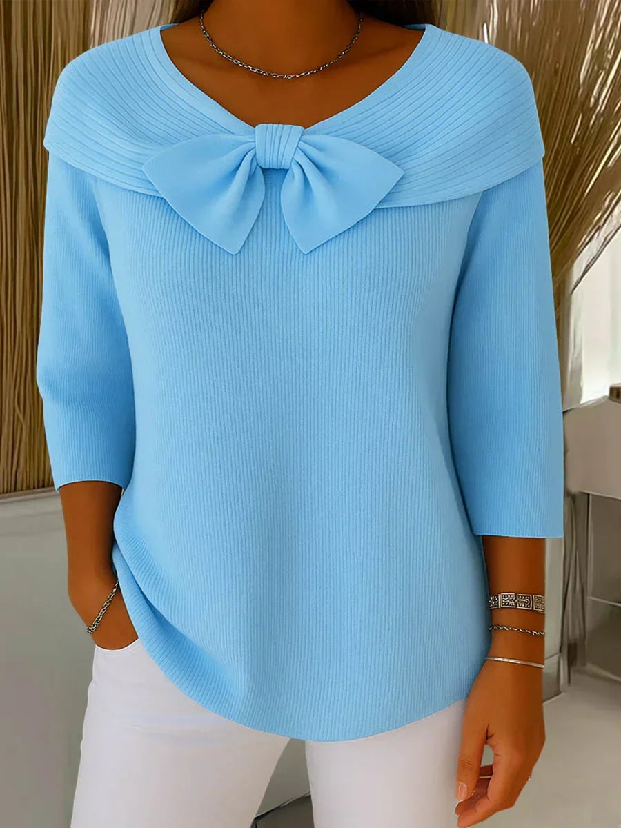 Lirya™ | Elegant stickad topp med rosett