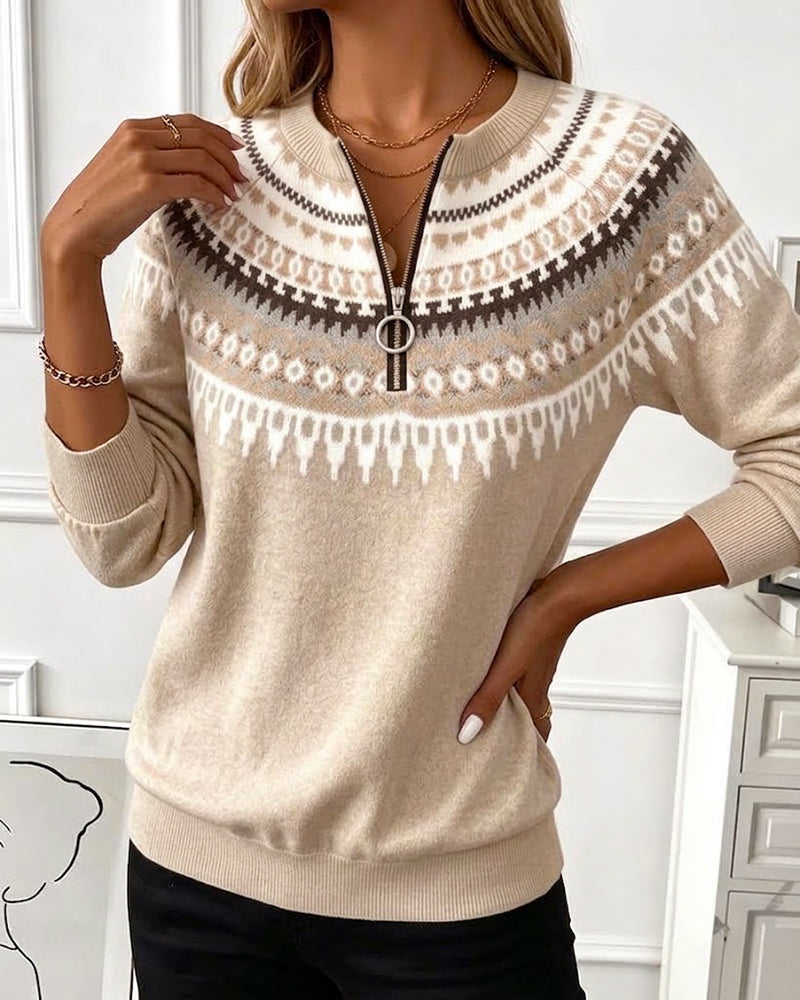 Annemieke | Sweatshirt med dragkedja