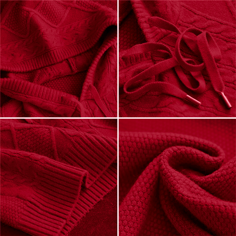 Aveline | Kabelstickad Hoodie Tröja