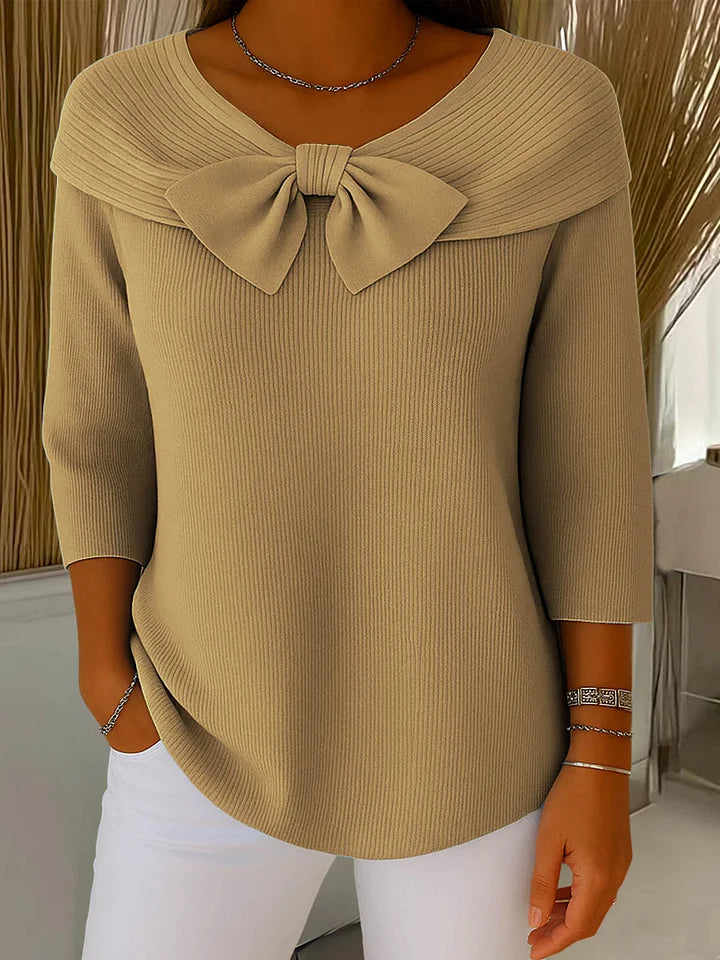 Lirya™ | Elegant stickad topp med rosett