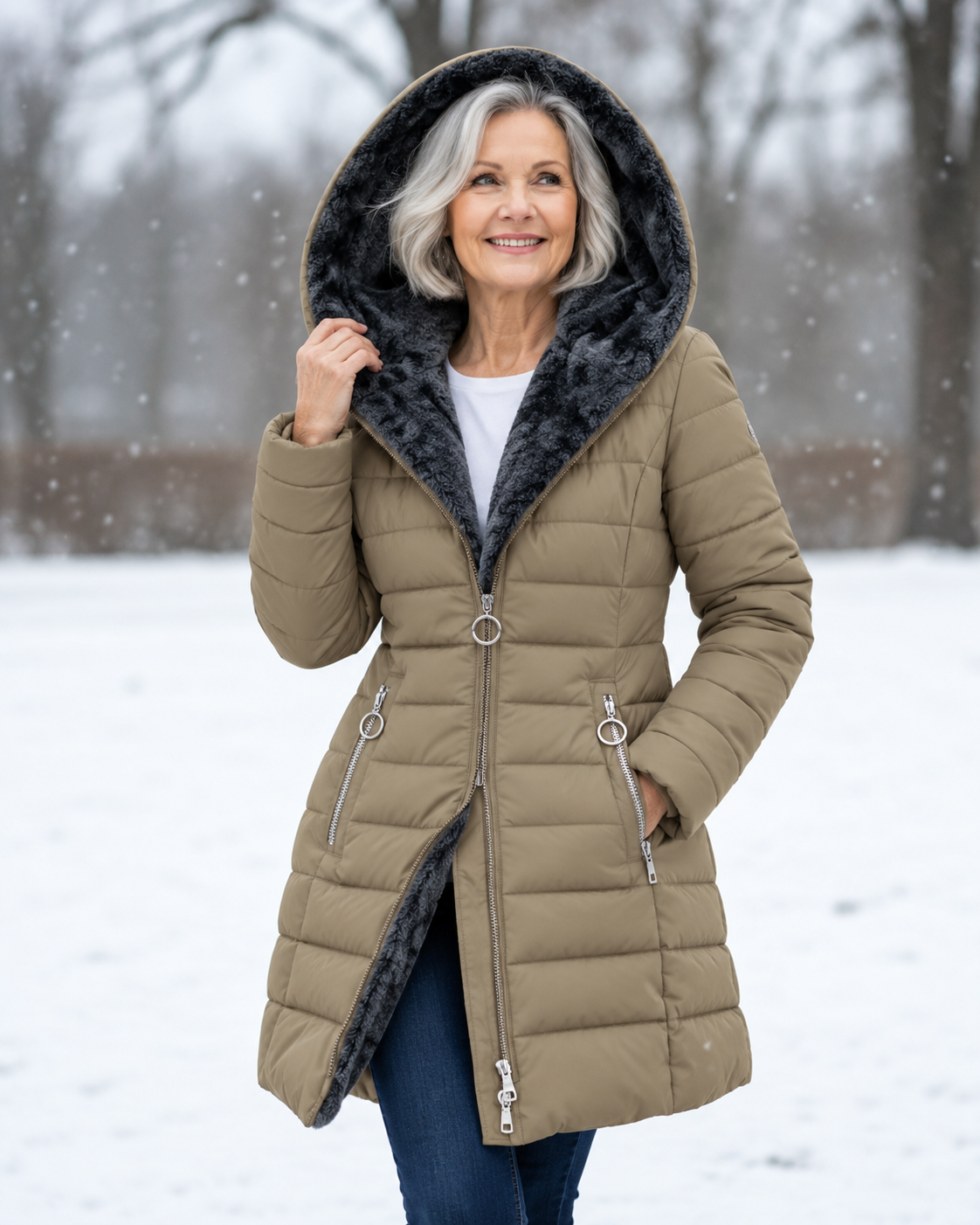 Aveline™ | Elegant Vinterjacka med Huva